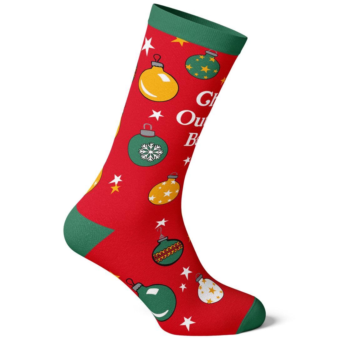 Mens Check Out My Balls Socks Funny Christmas Tree Ornaments Graphic Novelty Footwear Image 4