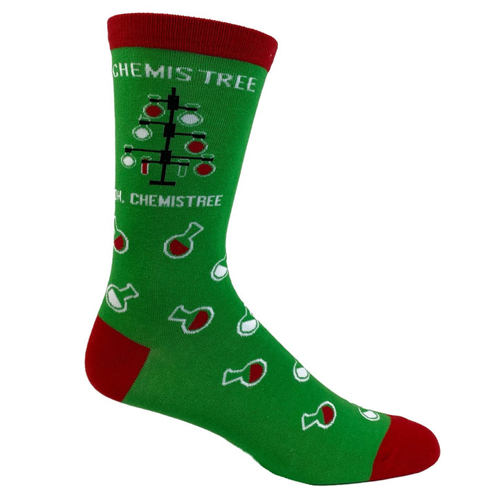 Mens Oh Chemis Tree Socks Funny Christmas Tree Chemistry Science Nerdy Graphic Novelty Footwear Image 6