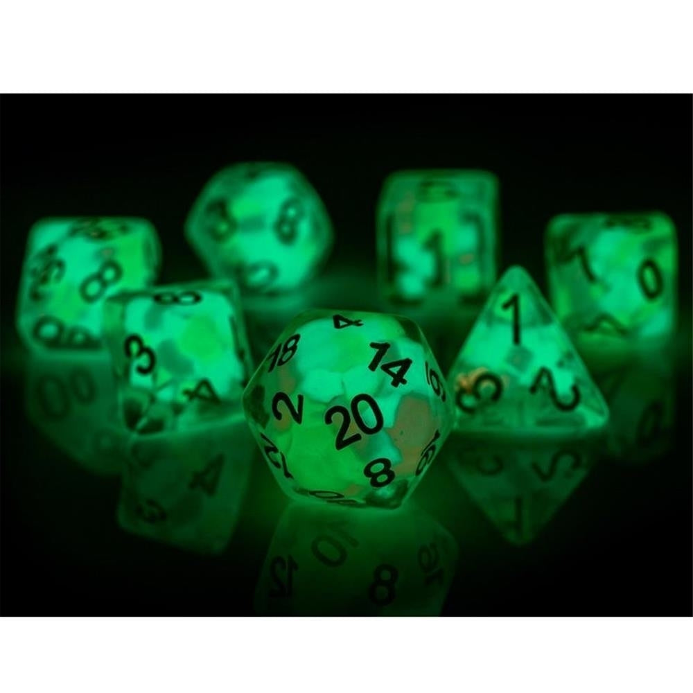 Sirius Dice Lucky Charm Glowworm 7ct Glow-in-The-Dark Role Playing Accessory Image 2