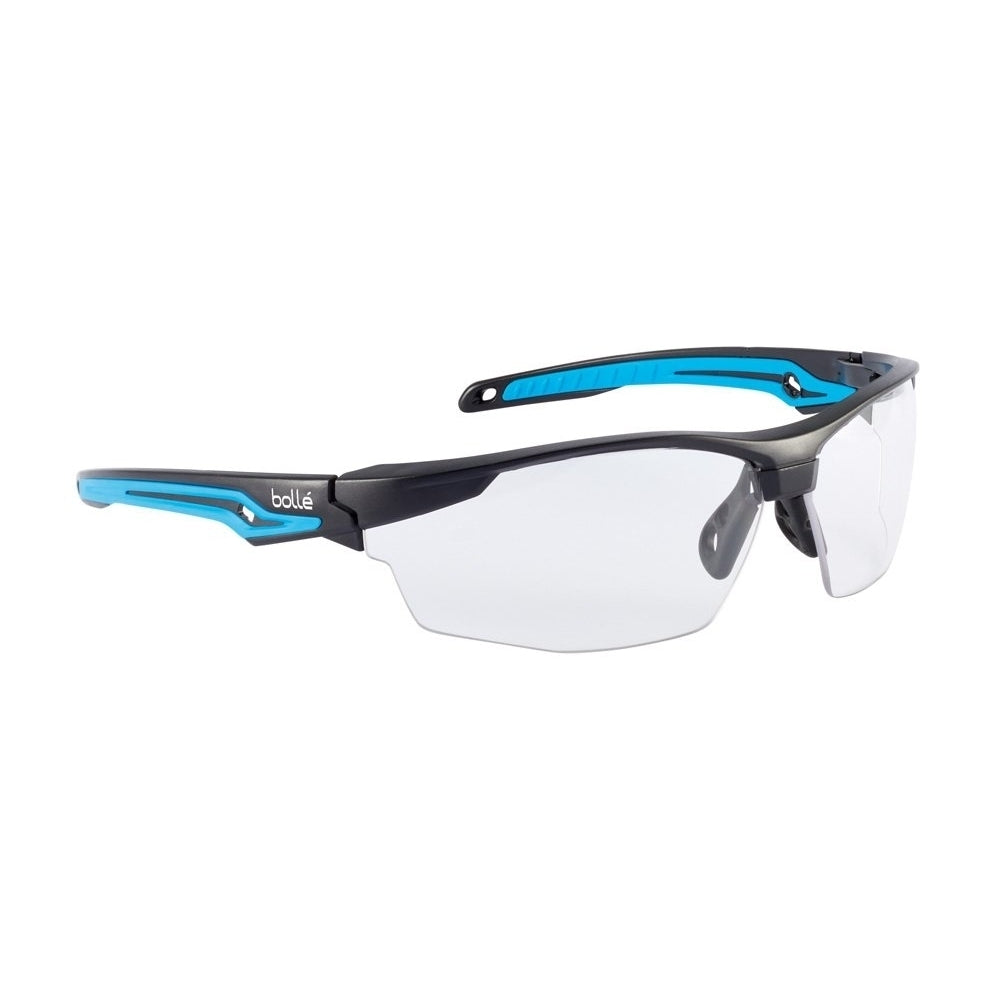 Boll Safety 40301 Tryon Safety Glasses Platinum Black/Blue Frame Clear Lenses Universal CLEAR PC Image 2