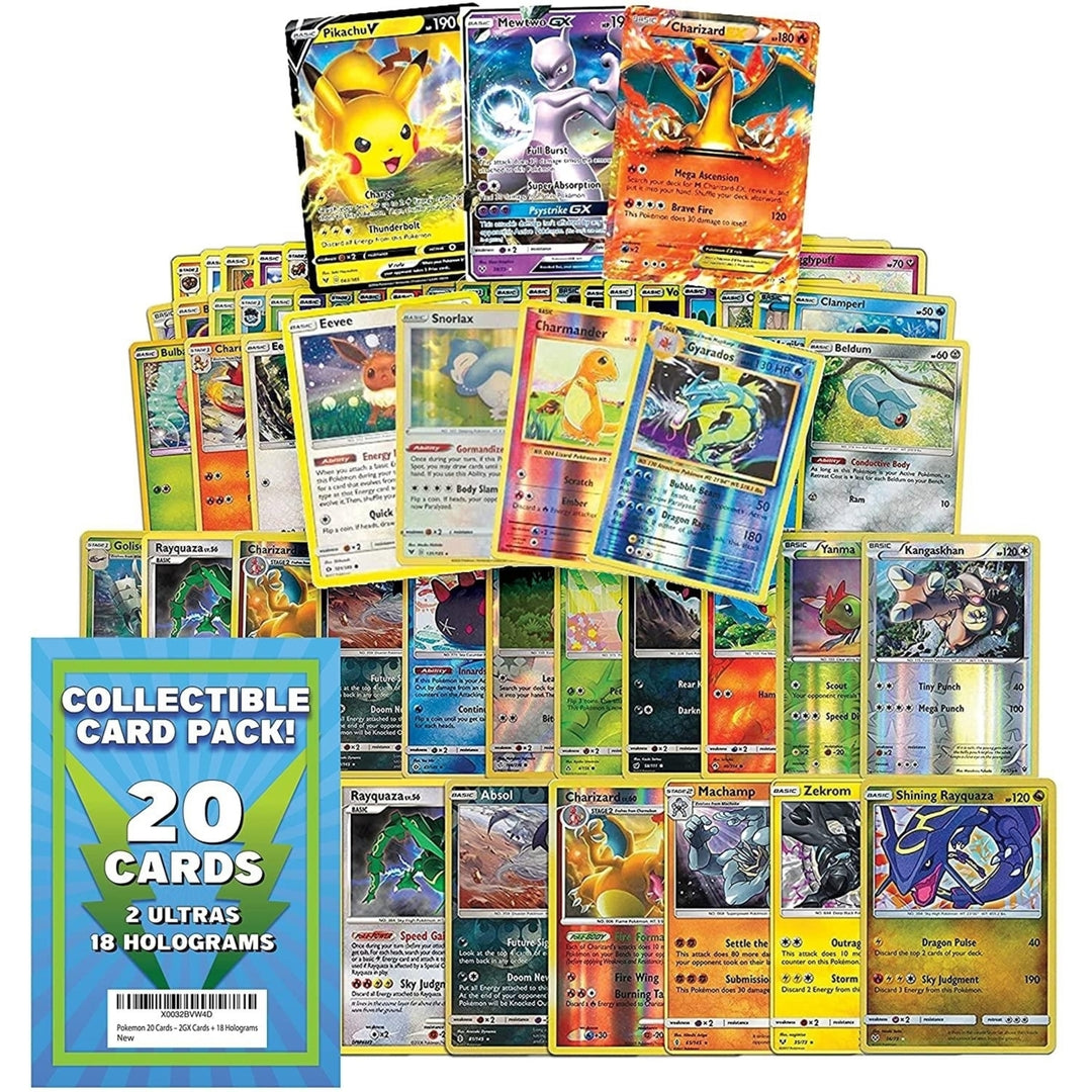 Pokemon TCG 20ct Card Pack 2GX 18 Holograms Exclusive Expansions Trading Game Mighty Mojo Image 1