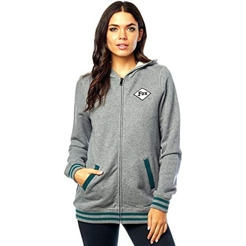 Fox Womens Cornered Zip Hooded Sweatshirt GREY Image 1