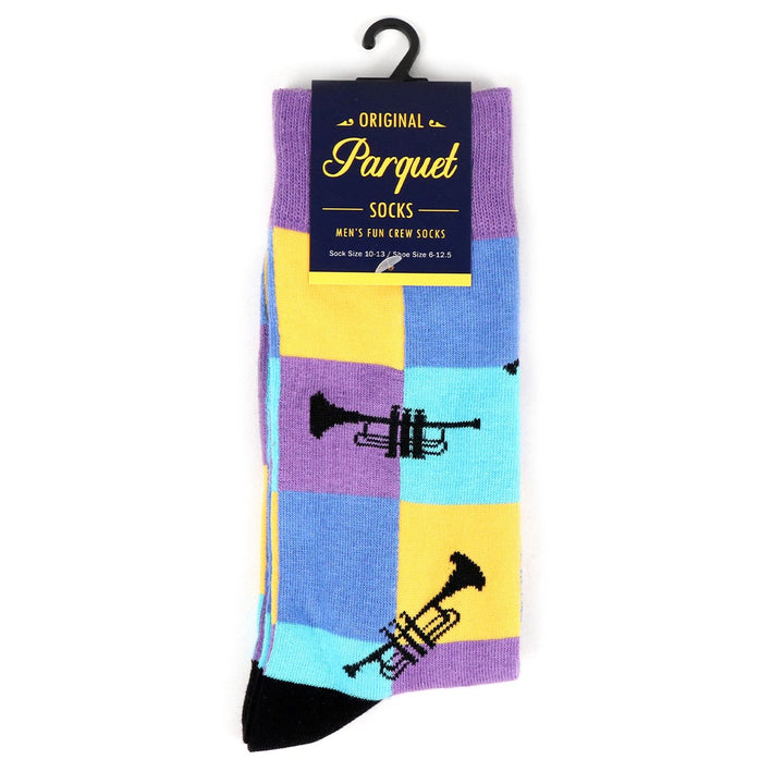 Mens Trumpet Novelty Socks Fun Colors Musician Socks Music Band Lover Trumpet Player Socks Image 3