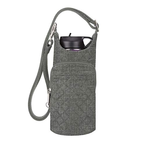 Travelon Anti-Theft Boho Insulated Water Bottle Tote Gray Heather - 43426-51T One_Size Gray Heather Image 1