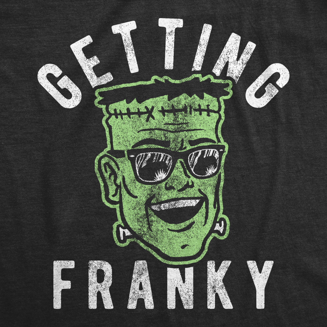 Mens Getting Franky T Shirt Funny Halloween Party Frankenstein Graphic Tee For Guys Image 2