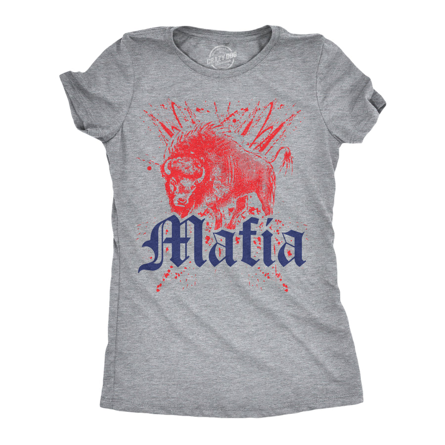 Womens Buffalo Mafia T Shirt Funny Football Graphic Novelty Tee For Ladies Image 1