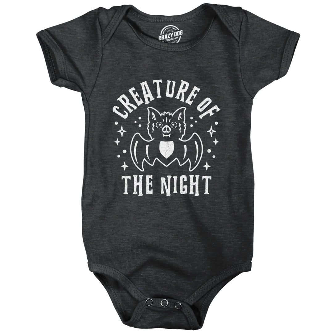 Creature Of The Night Baby Bodysuit Funny Cute Halloween Bat Graphic Jumper For Infants Image 1