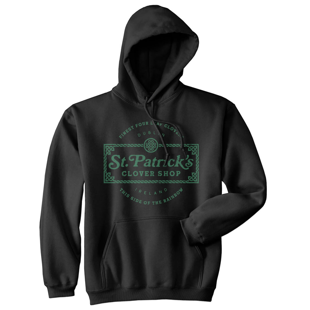 St Patricks Clover Shop Hoodie Funny Vintage St Patricks Day Parade Outfit Cool Shamrock Design Image 1