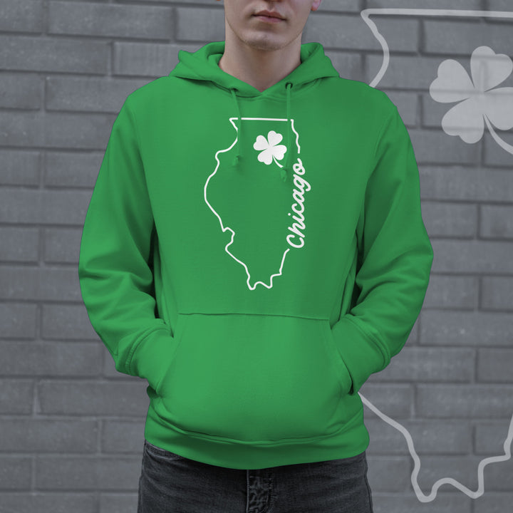 Chicago Illinois Saint Patricks Day Hoodie Funny St Paddys Day Parade Graphic Sweat Shirt Image 2