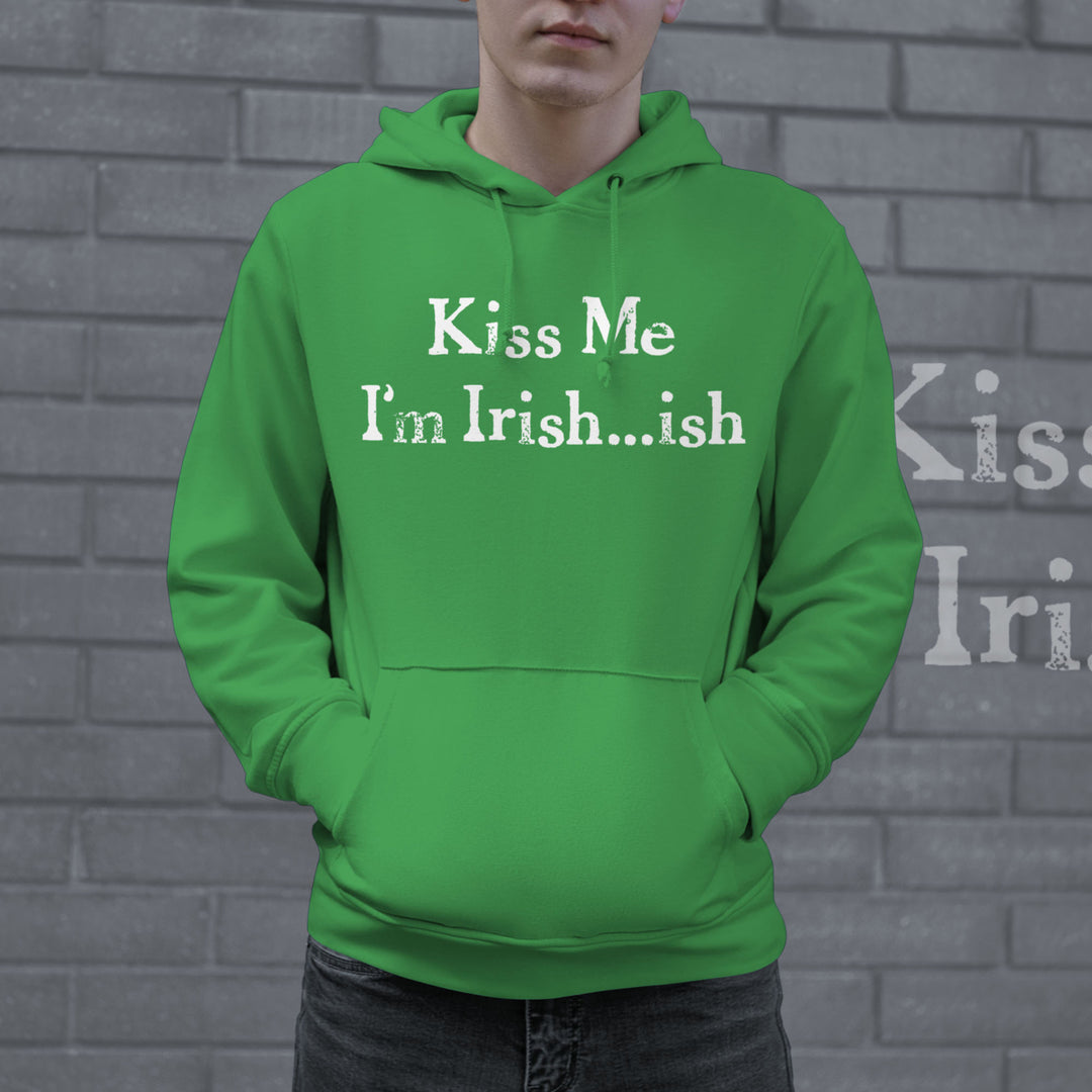 Kiss Me Im Irishish Hoodie Funny St Patricks Day Shirt Parade Graphic Novelty Sweatshirt Image 2