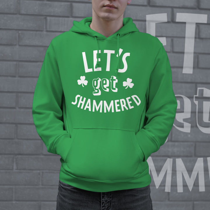 Lets Get Shammered Hoodie Funny St Patricks Day Shirt Cool Shamrock Drinking Graphic Image 2