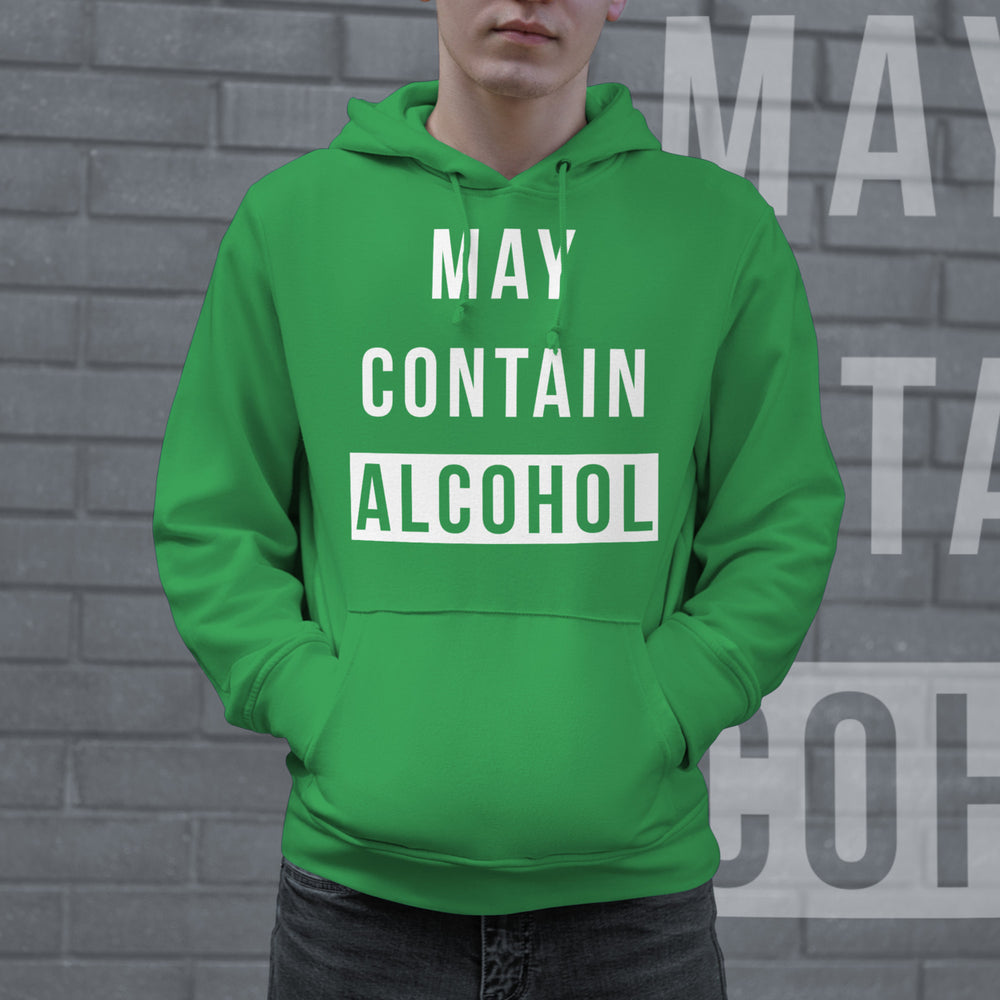 May Contain Alcohol Hoodie Funny Saint Patricks Day Parade St Patty Shirt Graphic  Sweatshirt Image 2