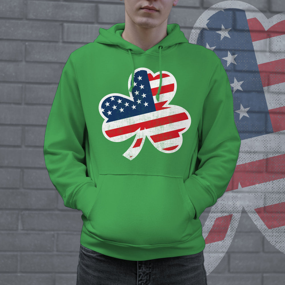 American Flag Shamrock Hoodie Funny St Patricks Day Parade Irish Pride Graphic Sweatshirt Image 2