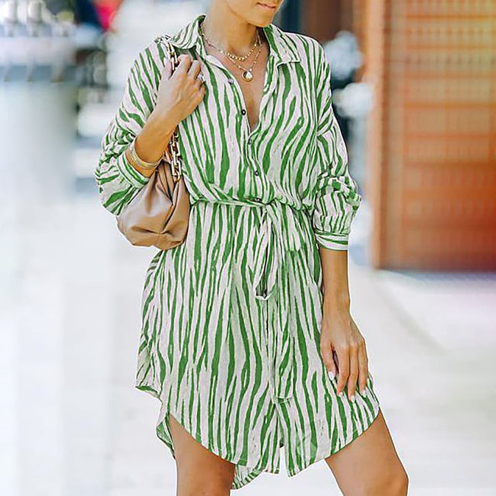 Geometric Striped Printed Casual Dresses Image 1