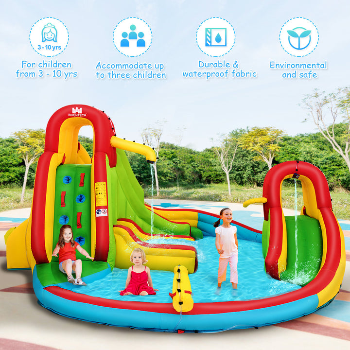 Kids Inflatable Water Slide Bounce Park Splash Pool w/Water Cannon and 480W Blower Image 6