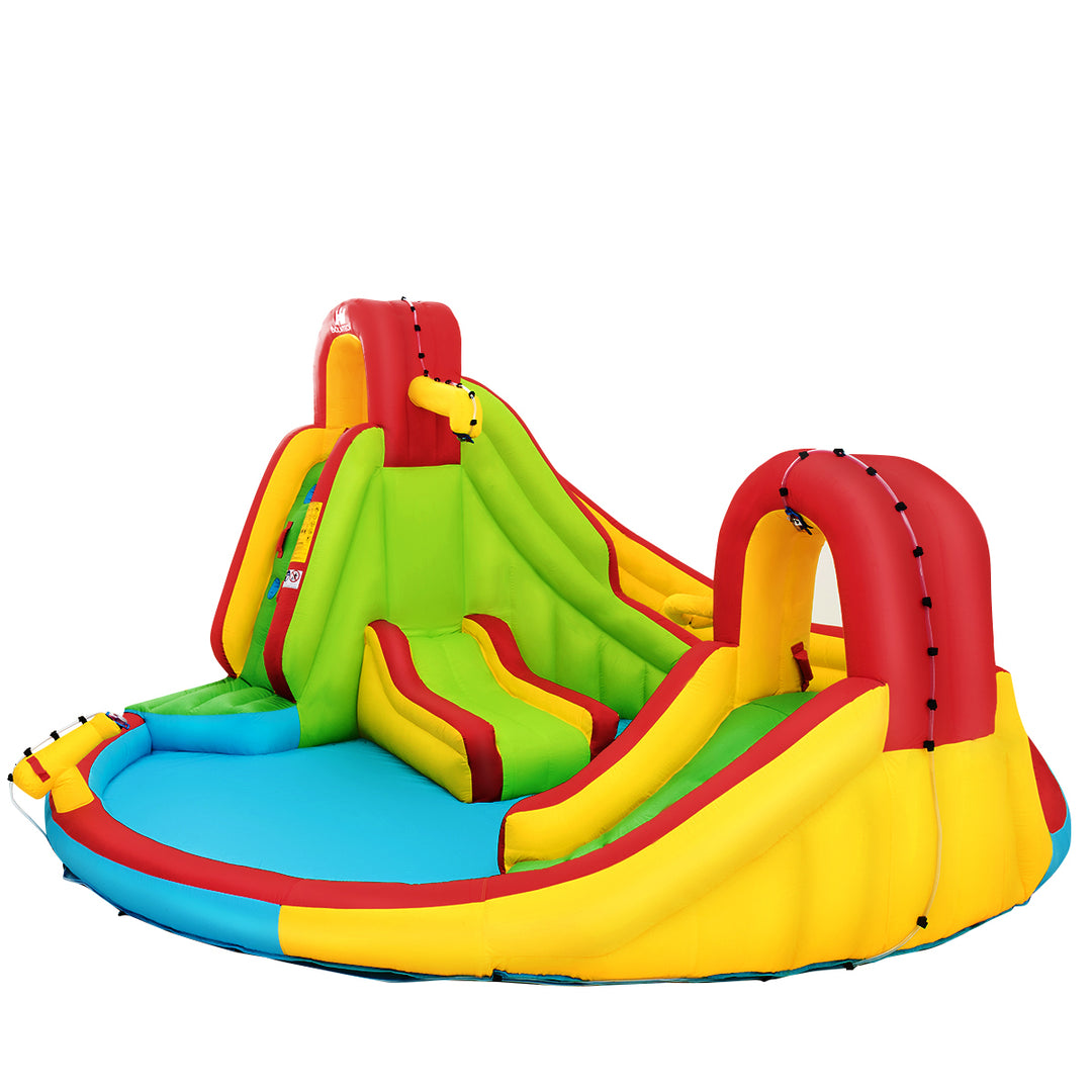 Kids Inflatable Water Slide Bounce Park Splash Pool w/Water Cannon and 480W Blower Image 9