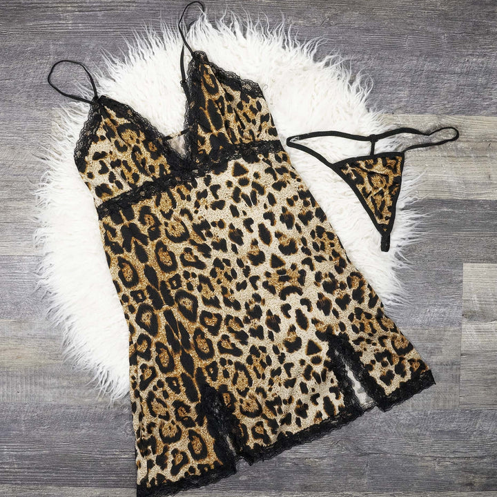 Leopard Print Sleepwear Lingerie Image 1
