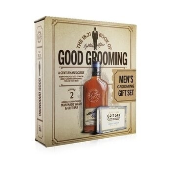 18.21 Man Made Book of Good Grooming Gift Set Volume 2: Absolute Mahogany (Wash 532ml + Grit Bar 198g ) 2pcs Image 2