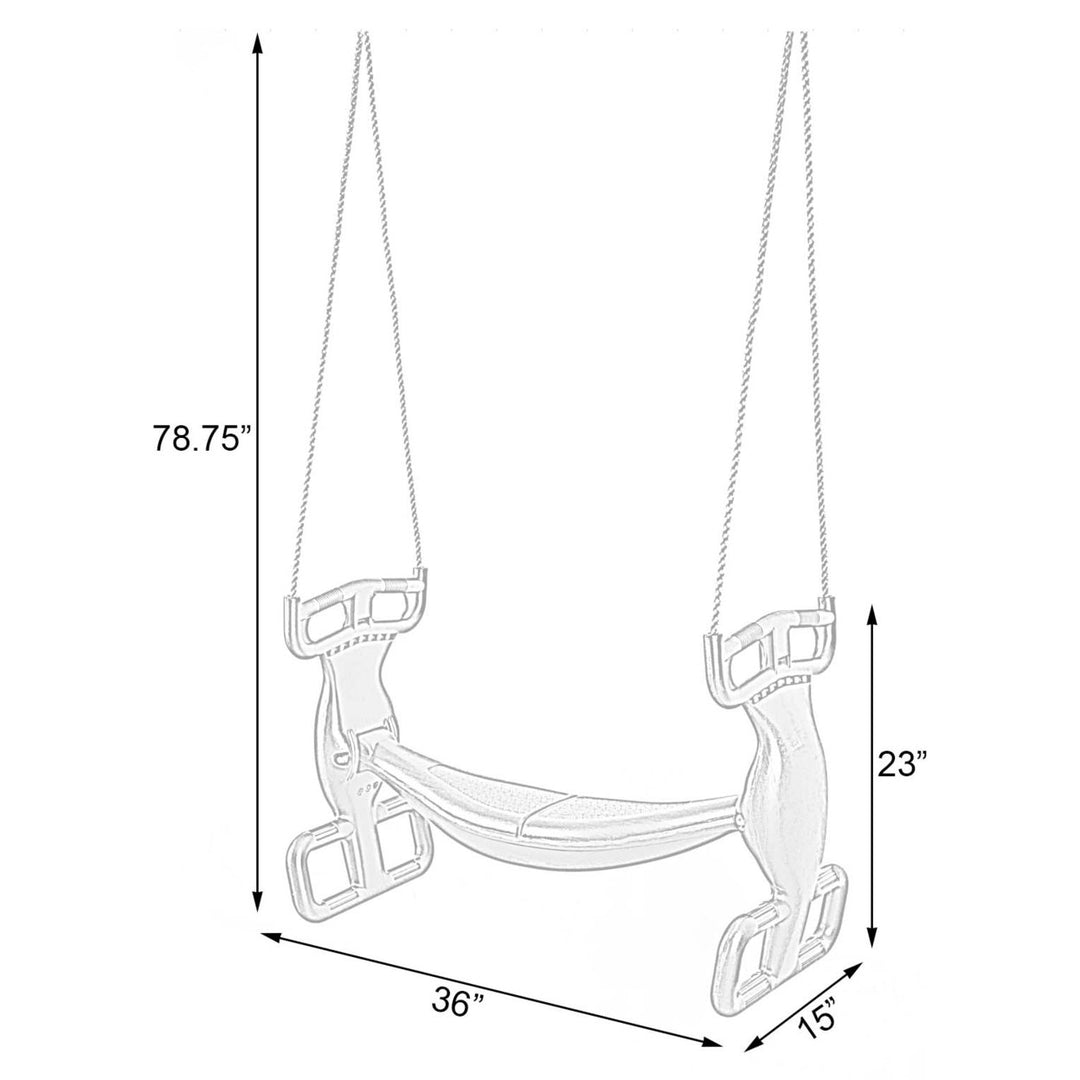 Plastic Double Glider Swing for Kids Green Safe Adjustable Ropes 2 Person Image 4