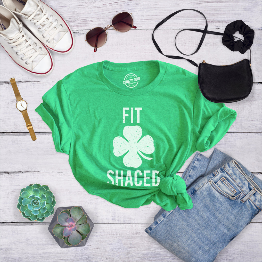 Womens Fit Shaced Funny Irish Clover Shamrock Saint Patricks Day Lucky T Shirt Image 4