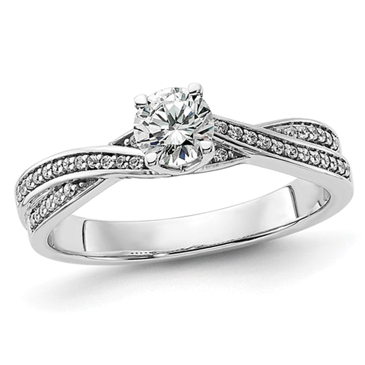 1/2 Carat (ctw I1-I2) Diamond Engagement Twist Ring in 14K White Gold Image 1