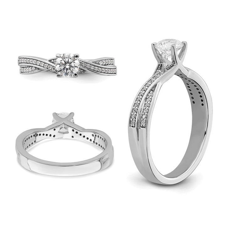 1/2 Carat (ctw I1-I2) Diamond Engagement Twist Ring in 14K White Gold Image 3