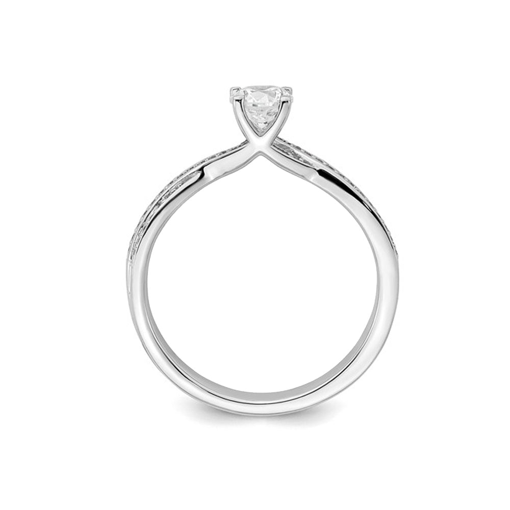 1/2 Carat (ctw I1-I2) Diamond Engagement Twist Ring in 14K White Gold Image 4