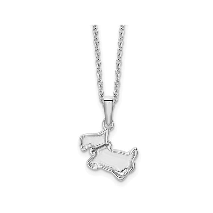 Sterling Silver Dog Charm Pendant Necklace with Chain Image 4