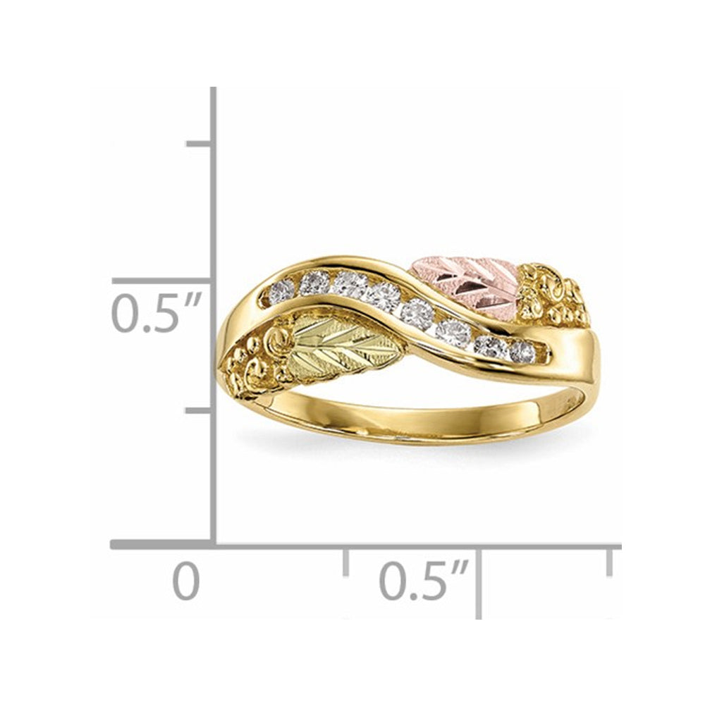 10K Yellow Gold Black Hills Diamond Ring 1/6 carat (ctw) Image 2