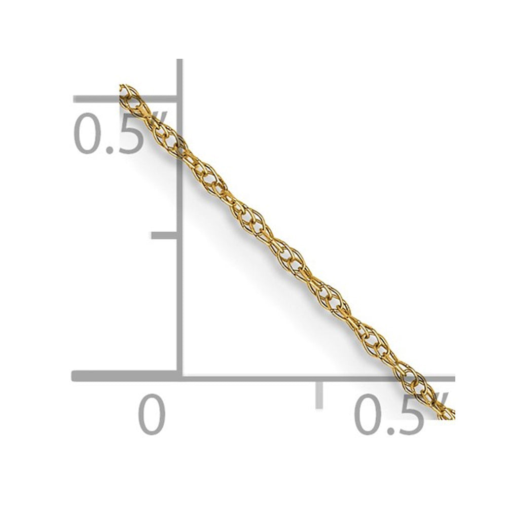 22 inch 6R Cable Rope Chain in 14 Karat Yellow Gold .6mm Image 3