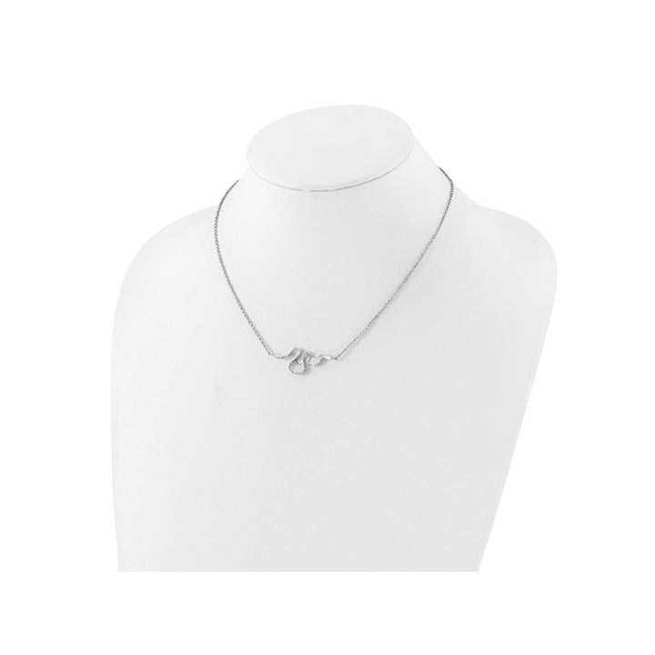 Sterling Silver Satin and Diamond-Cut Wave Necklace Image 3