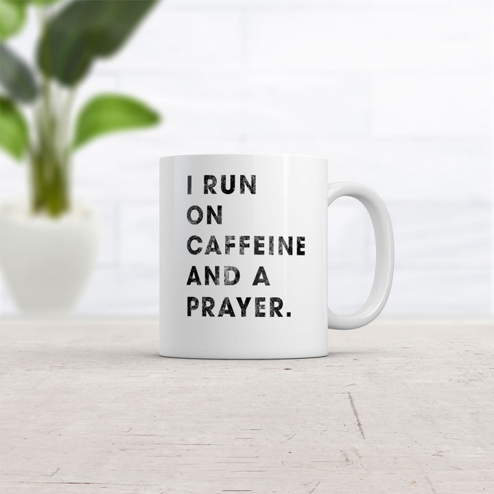 I Run On Caffeine And Prayer Mug Religion Coffee Cup - 11oz Image 2