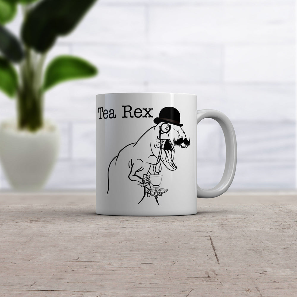 Tea Rex Funny Dinosaur Nerdy Vintage Ceramic Coffee Drinking Mug  - 11oz Image 2