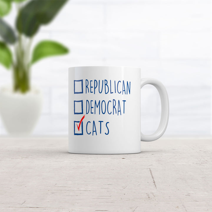 I Voted Cats Funny Crazy Political Cat Lover Coffee Ceramic Drinking Mug  - 11oz Image 2