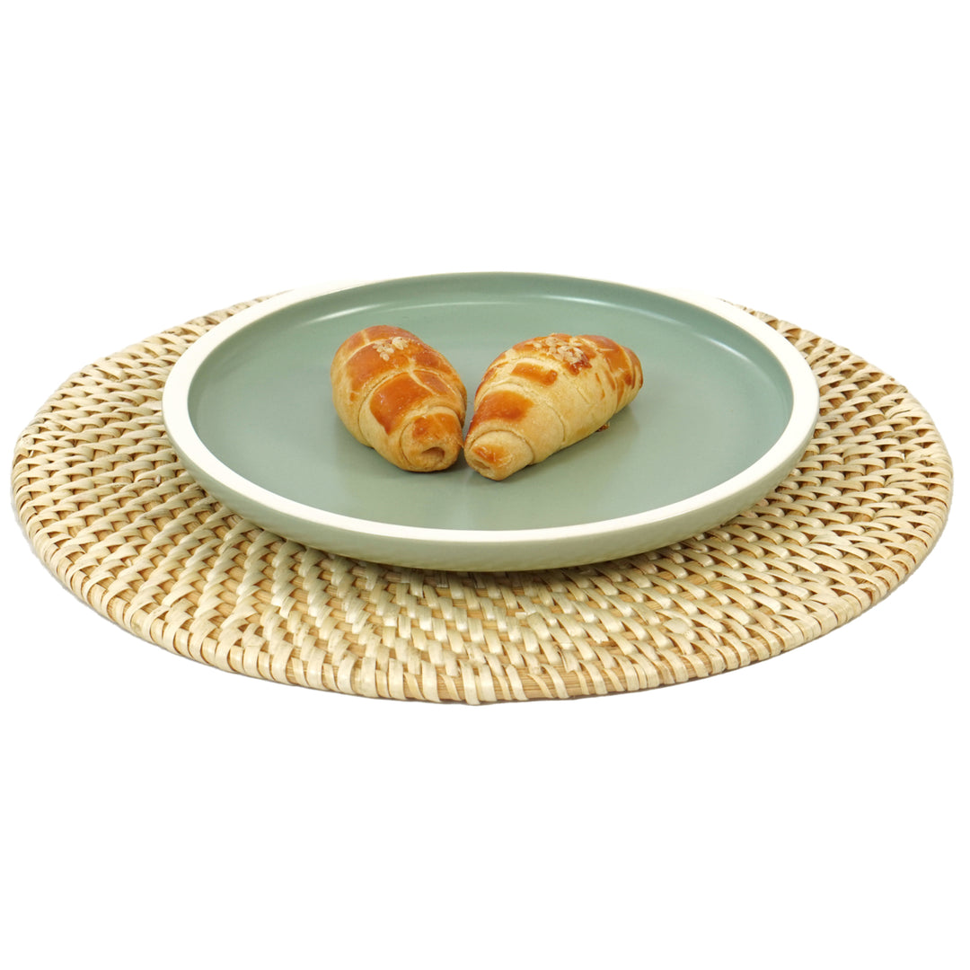 Set of 4 Decorative Round Natural Woven Handmade Rattan Placemats Image 1