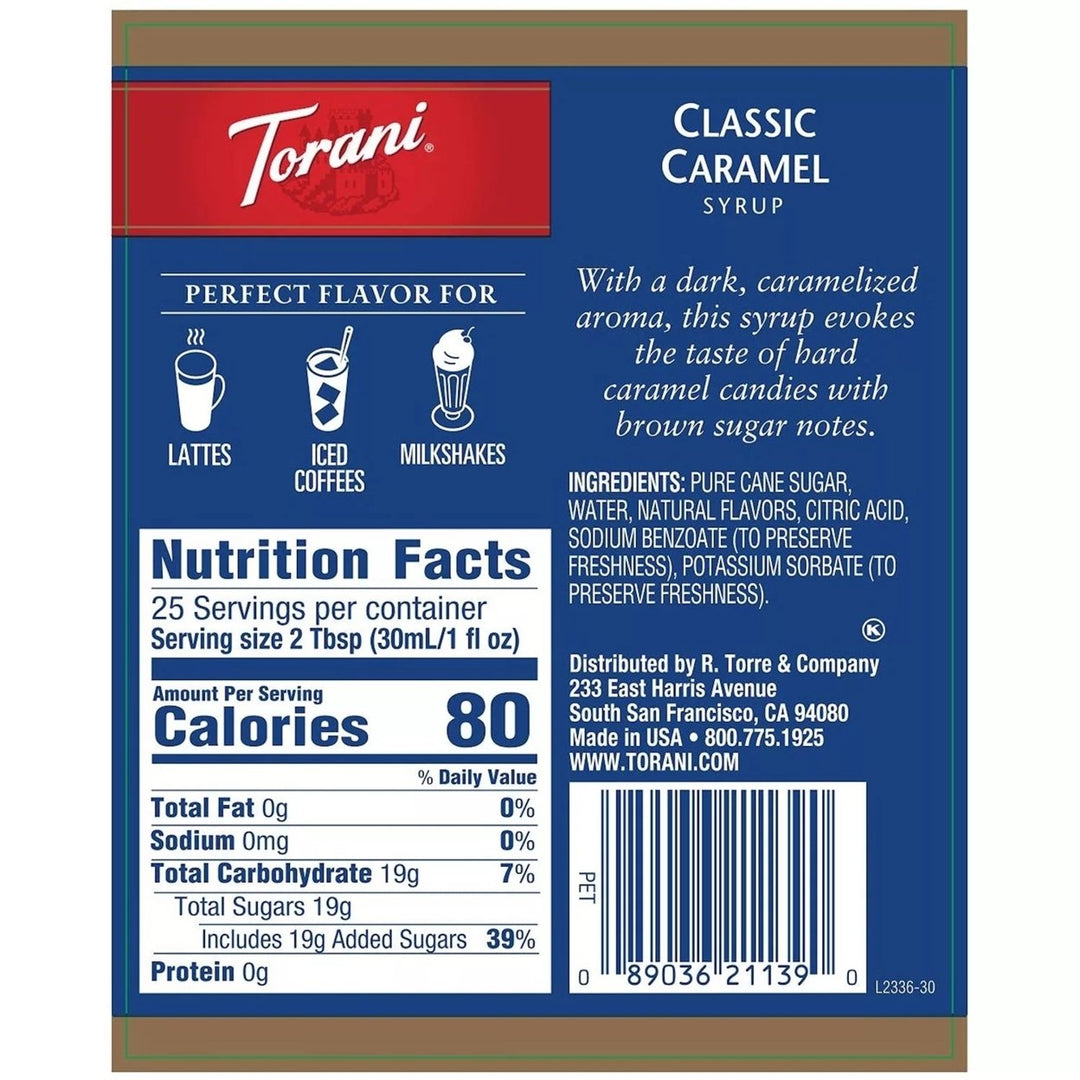 Torani Classic Caramel Syrup (750 mL) Image 4