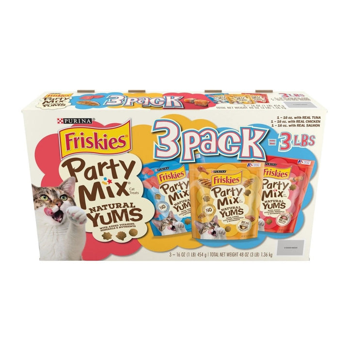 Purina Friskies Party Mix Natural Yums Cat Treats with Real Meat (48 Ounce) Image 1