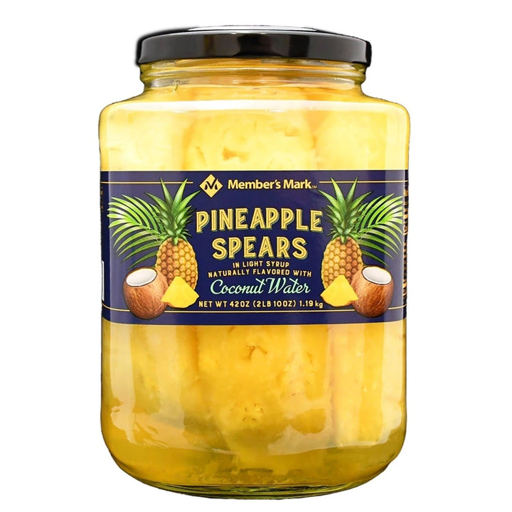 Members Mark Pineapple Spears in Coconut Water (42 Ounce) Image 1