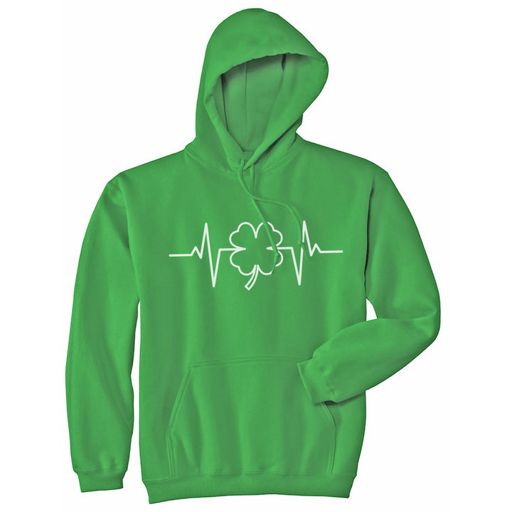 Saint Patricks Heart Beat Hoodie Funny St Paddys Day Parade Green Shenanigans Graphic Sweatshirt Image 1