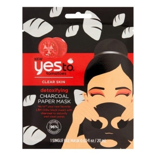 Yes To Tomatoes Detoxifying Charcoal Paper Face Mask Image 1