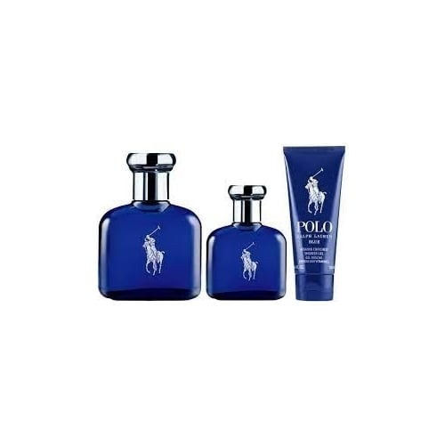 RALPH LAUREN POLO BLUE 3PC SET: 4.2 EDT SPRAY 3.4 SGEL 2.5 DEO STICK FOR MEN. DESIGNER:RALPH By  For Image 1