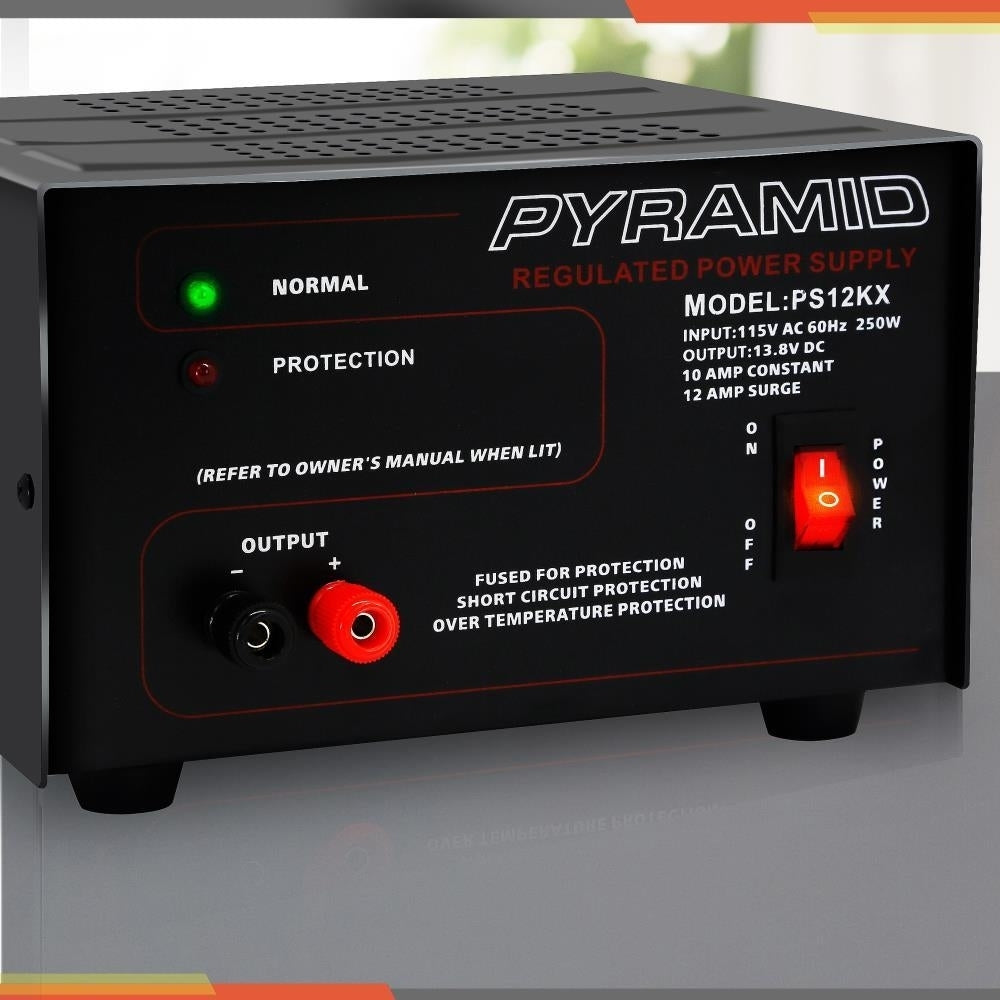 Pyramid 10 Amp Power Supply 13.8V DC Heavy Duty Linear for Home and Shop Image 1