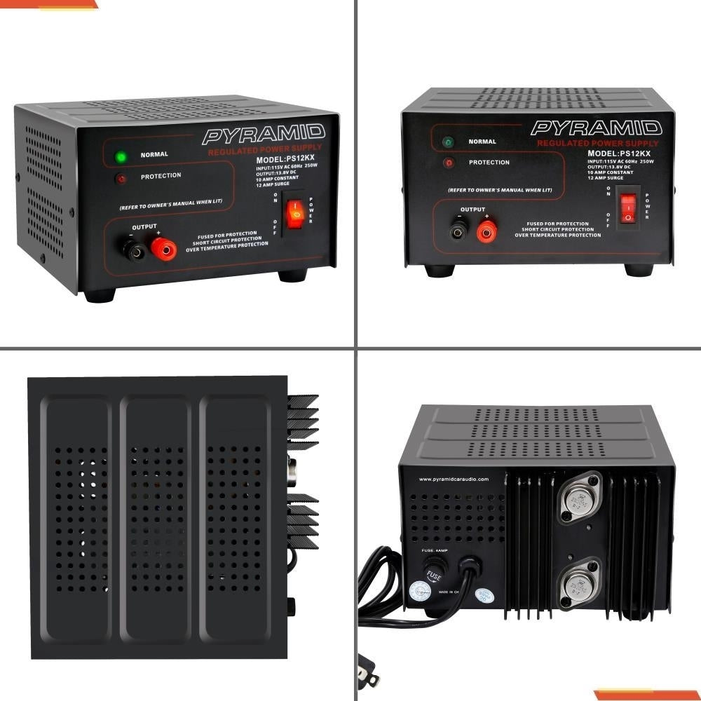 Pyramid 10 Amp Power Supply 13.8V DC Heavy Duty Linear for Home and Shop Image 2