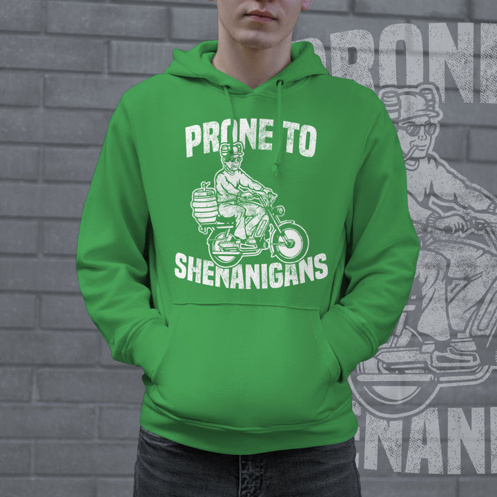 Prone To Shenanigans Hoodie Funny St Patricks Day Drinking Shirt Graphic Saint Paddy Sweatshirt Image 2