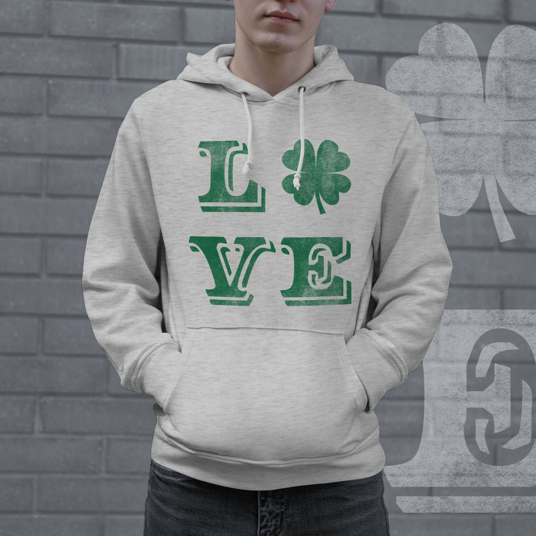 LOVE Lucky Clover Hoodie Funny St Patricks Day Shirt Outfit Irish Shamrock Womens Sweatshirt Image 2