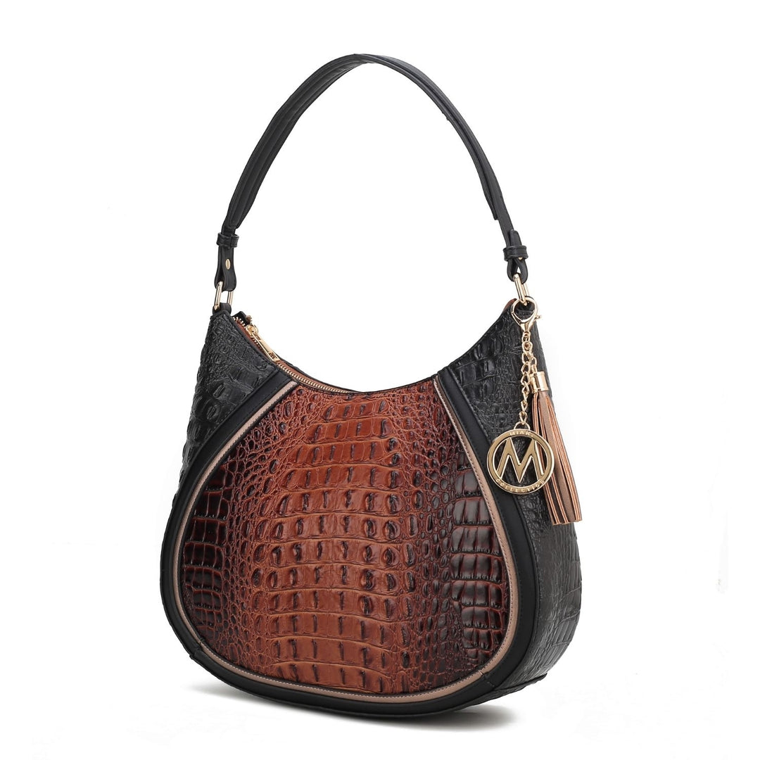 Nayra Shoulder Bag Multi-Functional Embossed Hobo Handbag by Mia K. Image 3