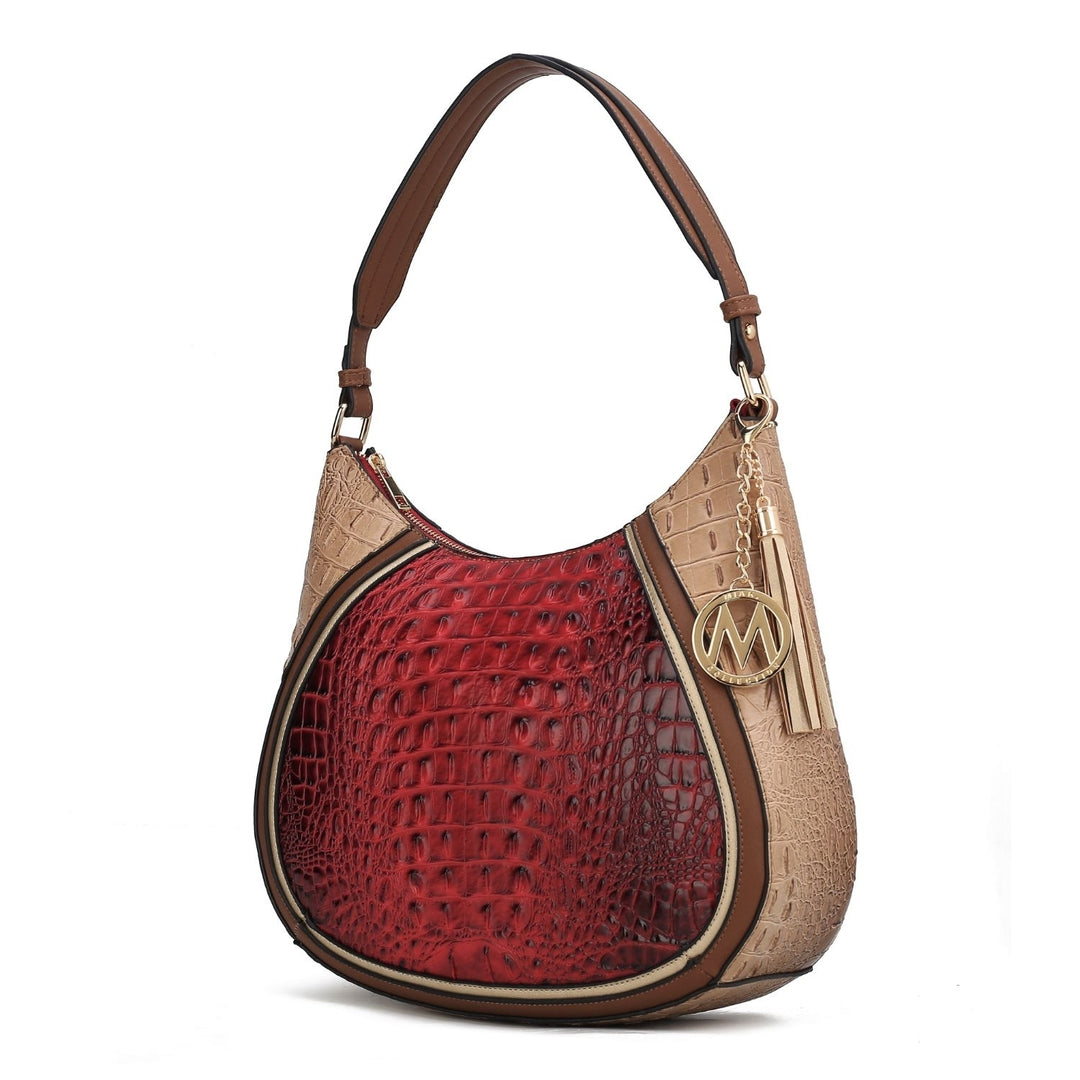 Nayra Shoulder Bag Multi-Functional Embossed Hobo Handbag by Mia K. Image 4