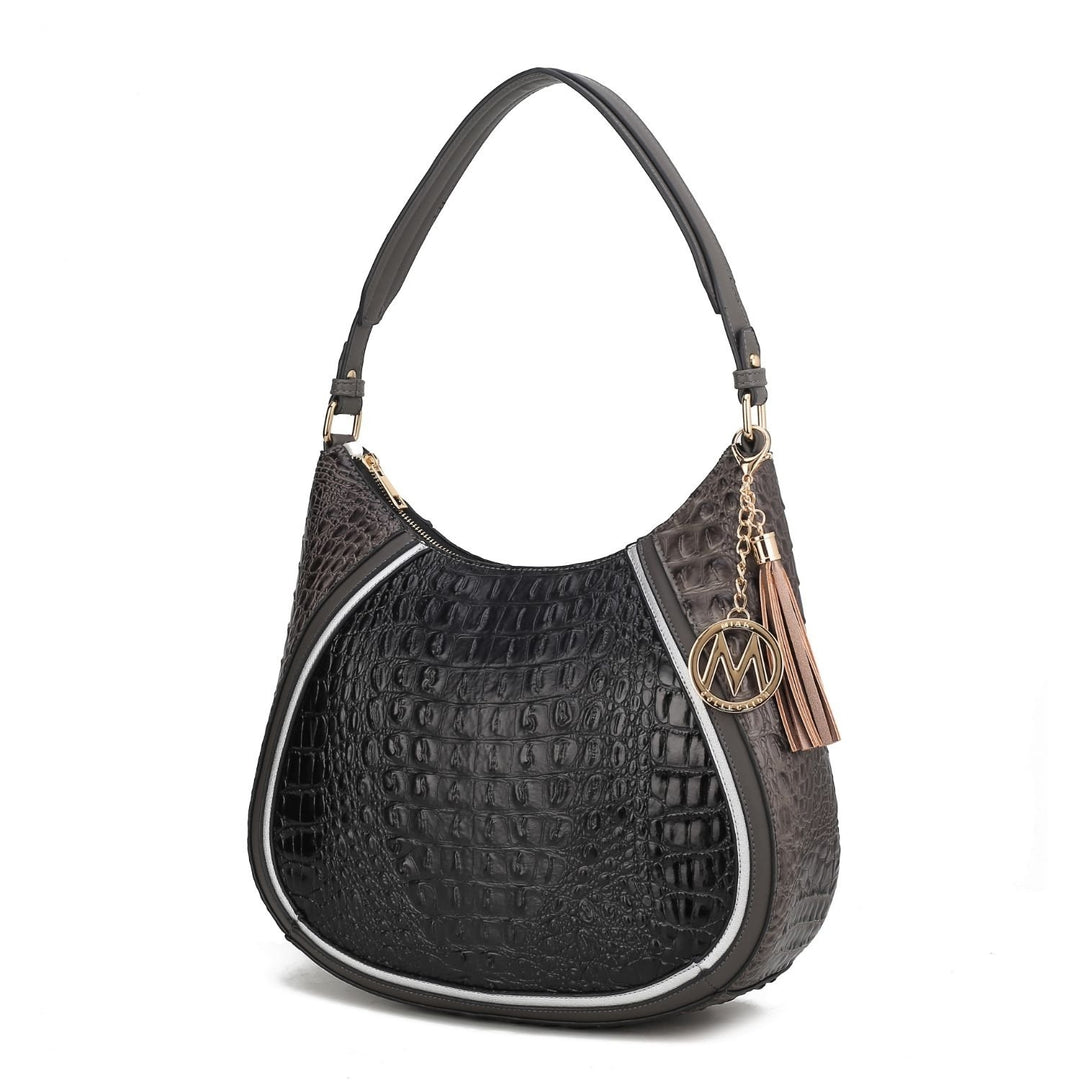 Nayra Shoulder Bag Multi-Functional Embossed Hobo Handbag by Mia K. Image 6