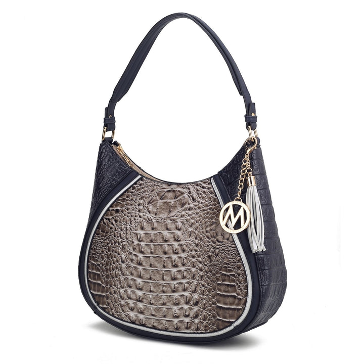 Nayra Shoulder Bag Multi-Functional Embossed Hobo Handbag by Mia K. Image 7