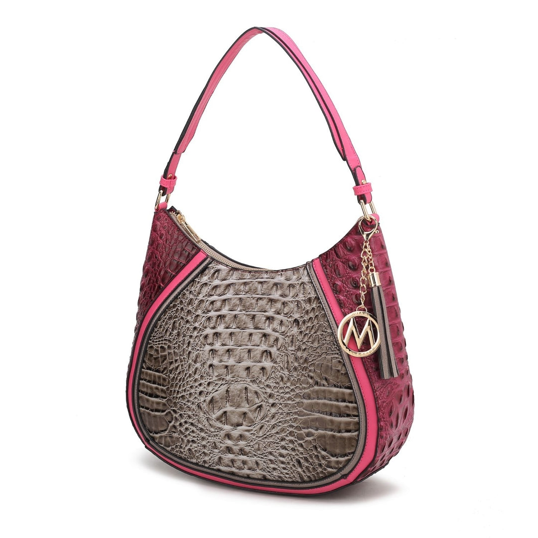 Nayra Shoulder Bag Multi-Functional Embossed Hobo Handbag by Mia K. Image 8